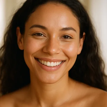 Smiling woman glowing after skin rejuvenation treatment benefits