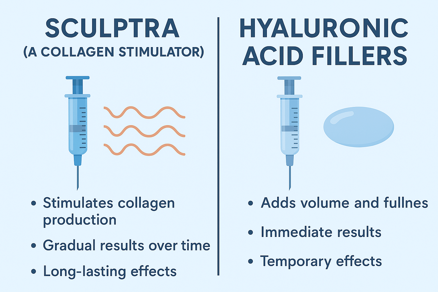 Collagen vs Fillers comparison chart