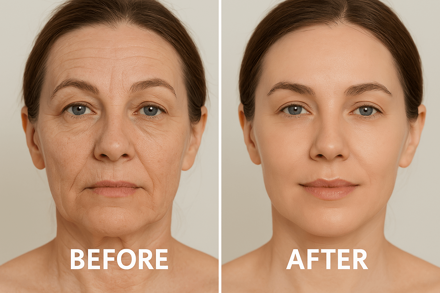 Natural facial rejuvenation - collagen benefits visual