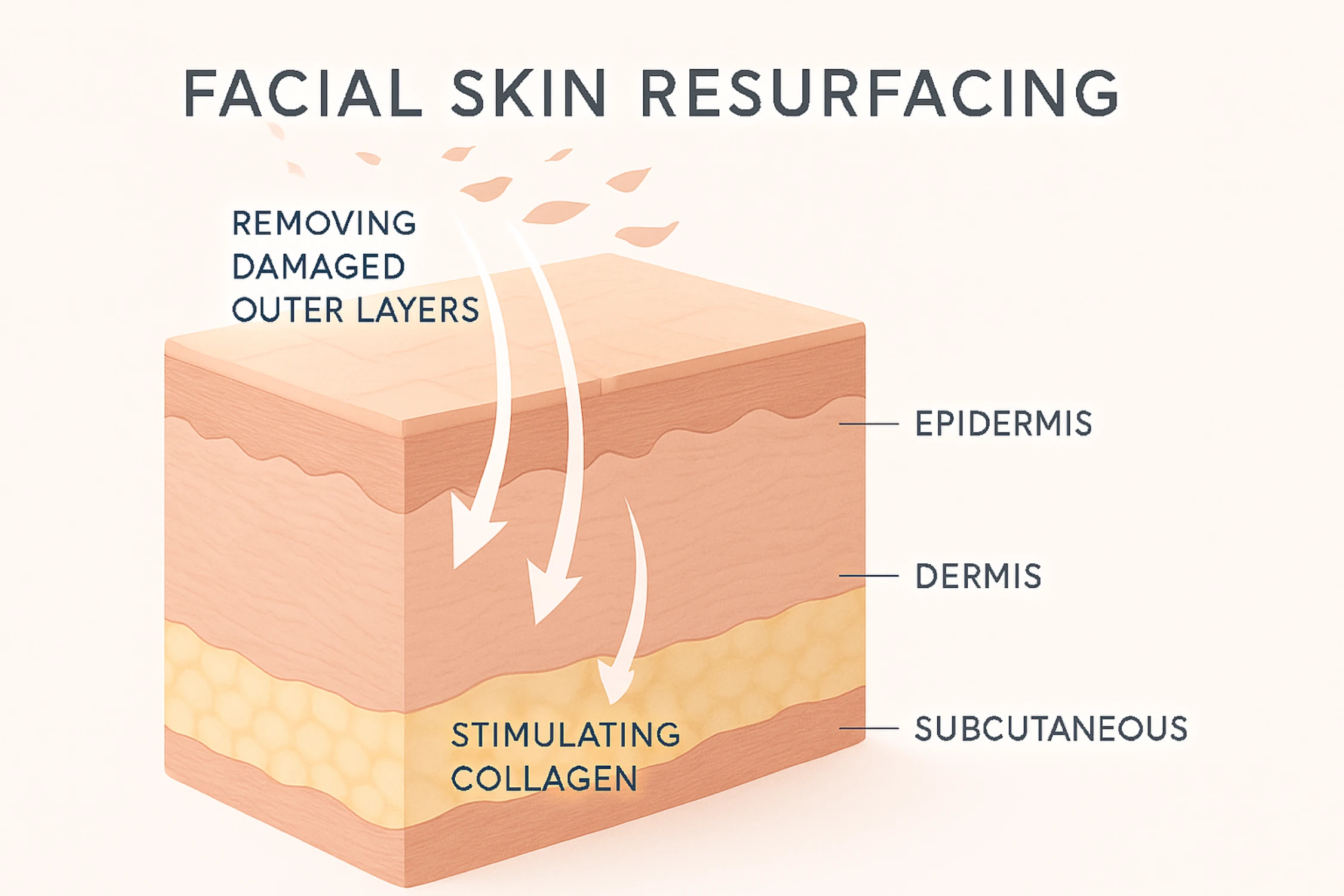 diagram of skin layers showing how resurfacing works