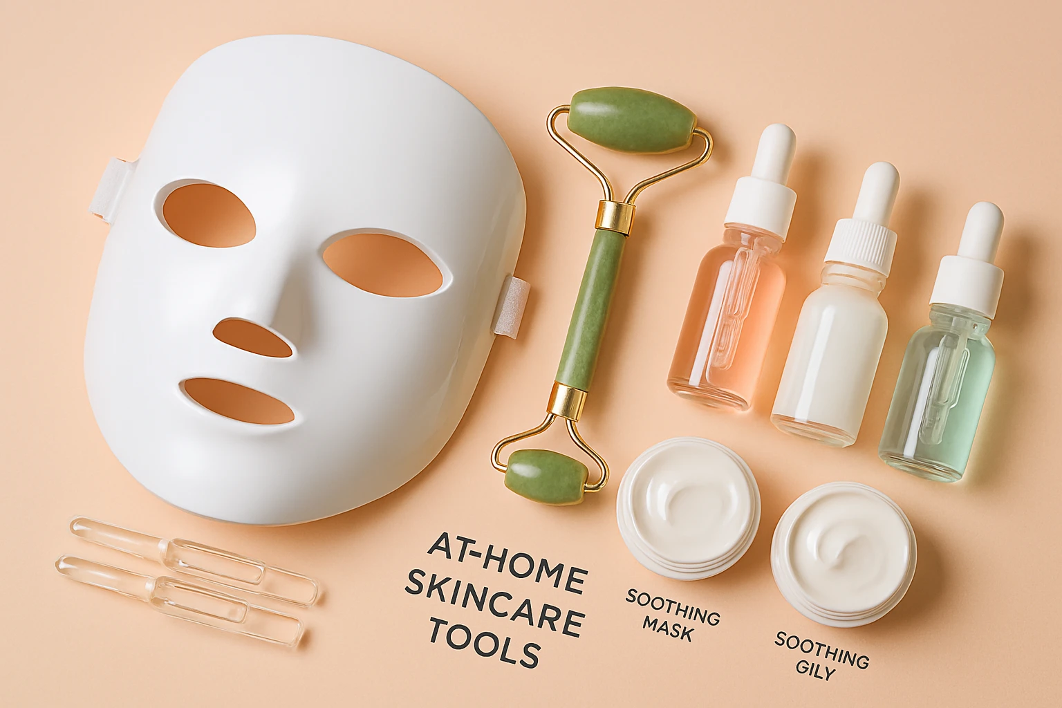 At-home LED mask jade roller for budget-friendly skin rejuvenation