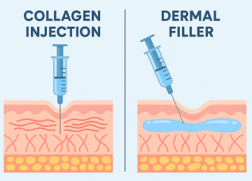 Collagen injections vs. dermal fillers – facial rejuvenation comparison