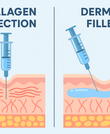 Collagen injections vs. dermal fillers – facial rejuvenation comparison